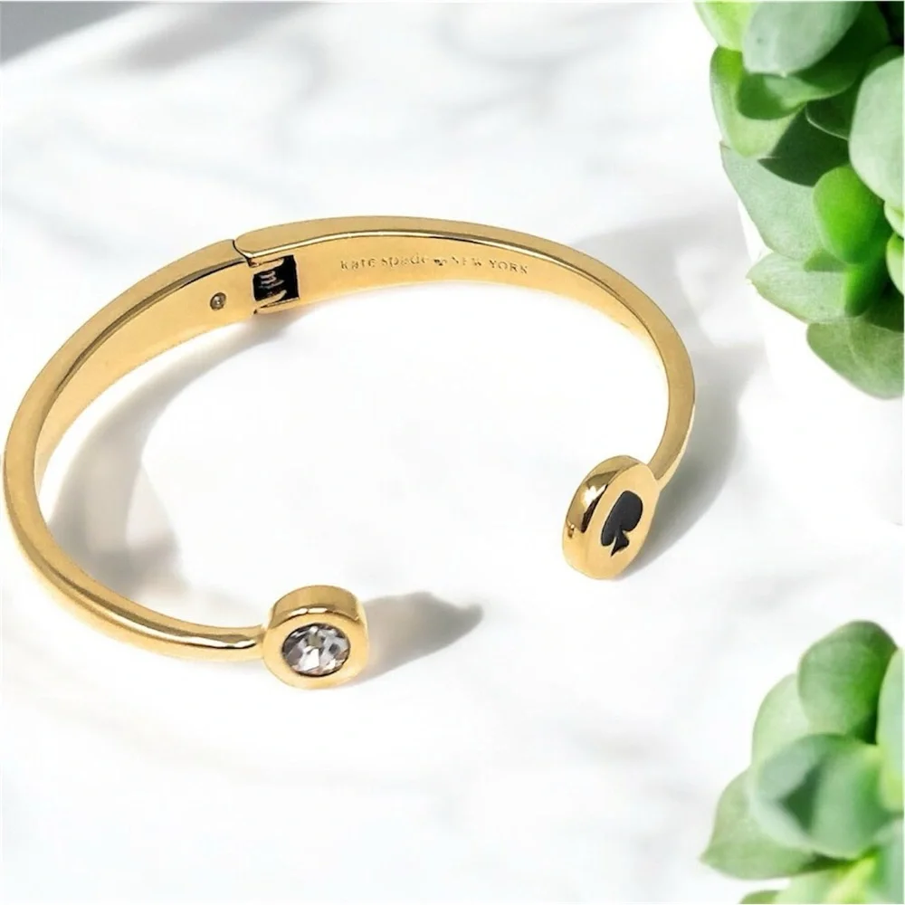 Kate Spade New York Gold Tone Bangle Bracelet with Spade Spot Design - Picture 4 of 4